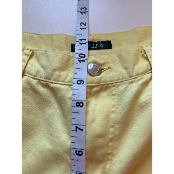 Lauren Ralph Lauren Sz 6 Sunny Yellow Capri Jeans 100% Cotton 28" Waist Pastel‎ - Picture 9 of 11
